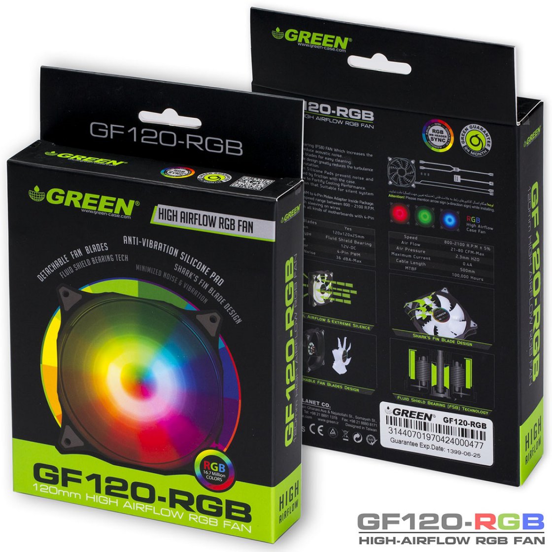 وقتی که زیبایی و تهویه عالی را یکجا می خواهیم (فن گرین GF120RGB)