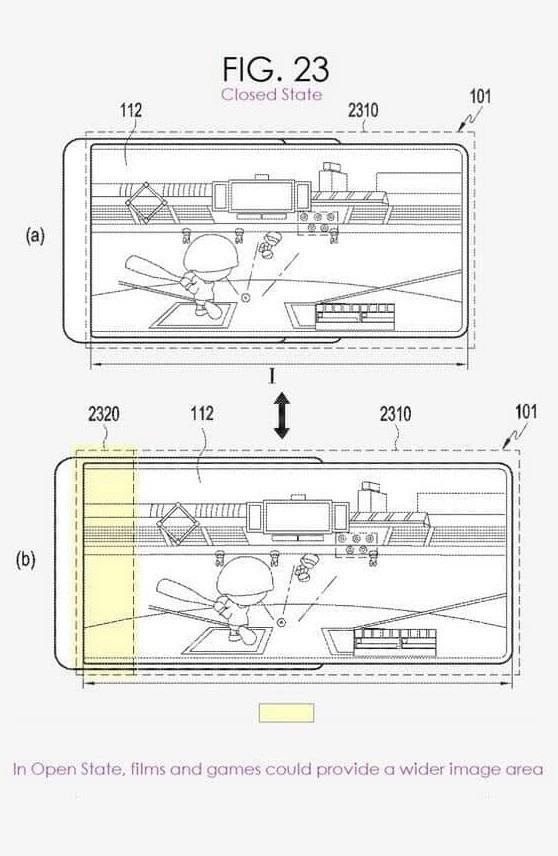 حق اختراع سامسونگ برای یک گوشی با نمایشگر منعطف لول شدنی