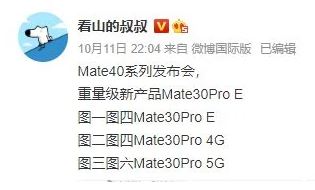 هواوی Mate 30 Pro E احتمالا همراه با سری Mate 40 معرفی شود