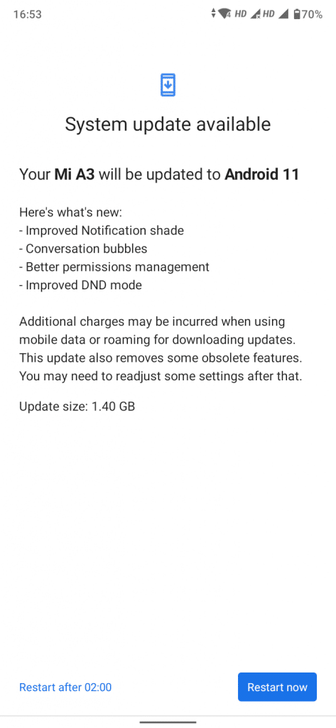 آپدیت اندروید 11 شیائومی Mi A3 برای بار دوم عرضه شد