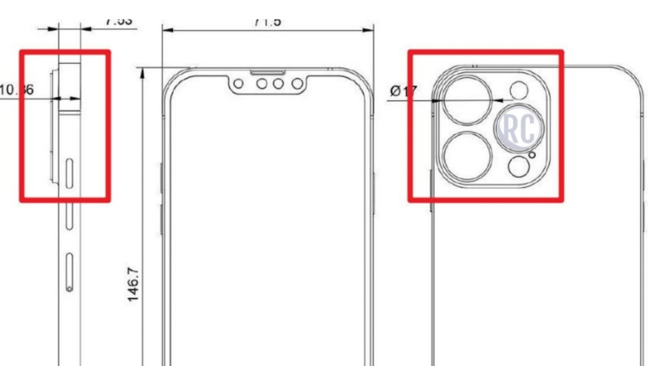 طراحی دوربین آیفون ١٣ پرو در فایل CAD آن دیده شد
