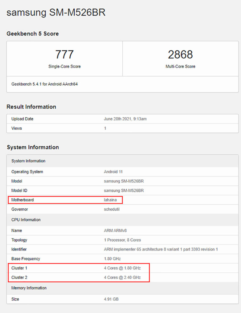 سامسونگ گلکسی M52 با Snapdragon 778G ارایه می شود