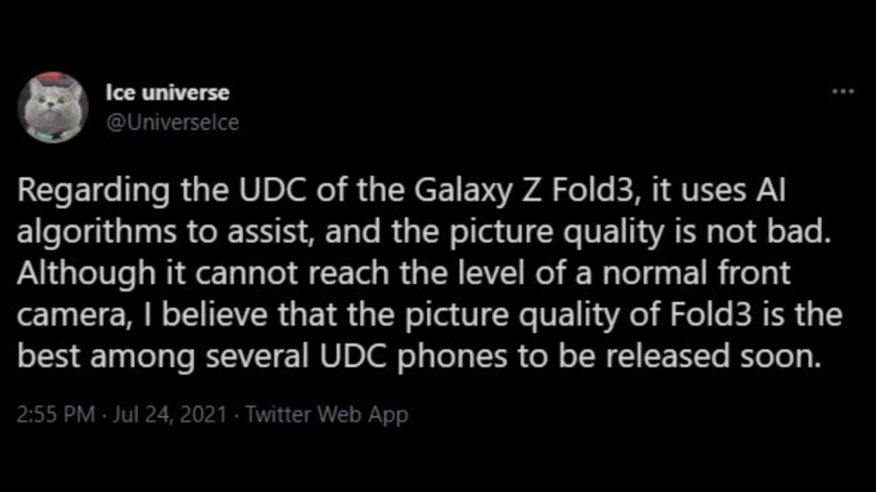 دوربین سلفی Galaxy Z Fold 3 سامسونگ، نسبت به رقبا بهترین است!