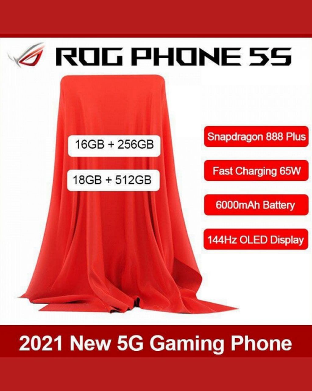 ایسوس ROG Phone 5S با Snapdragon 888 Plus، احتمالا ٢۵ مرداد معرفی شود