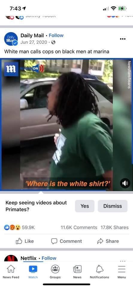 ویژگی برچسب گذاری مردان سیاه پوست در ویدئوها توسط فیس بوک،  غیر فعال شد
