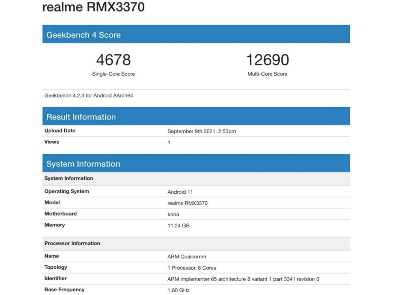 ریلمی GT Neo 2 با Snapdragon 870 در گیک بنچ دیده شد