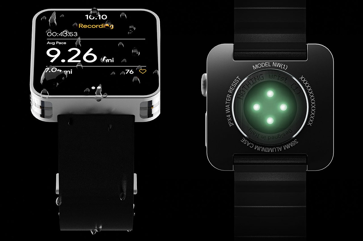 رندر ساعت هوشمند Nothing wrist 1 را با طراحی شفاف آن ببینید
