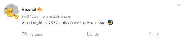 برخی منابع مدعی هستند که iQOO Z5 نسخه Pro نیز خواهد داشت