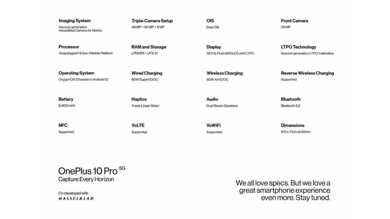 مشخصات رسمی OnePlus 10 Pro مشخص شد: شارژر ٨٠ واتی و تراشه قدرتمند