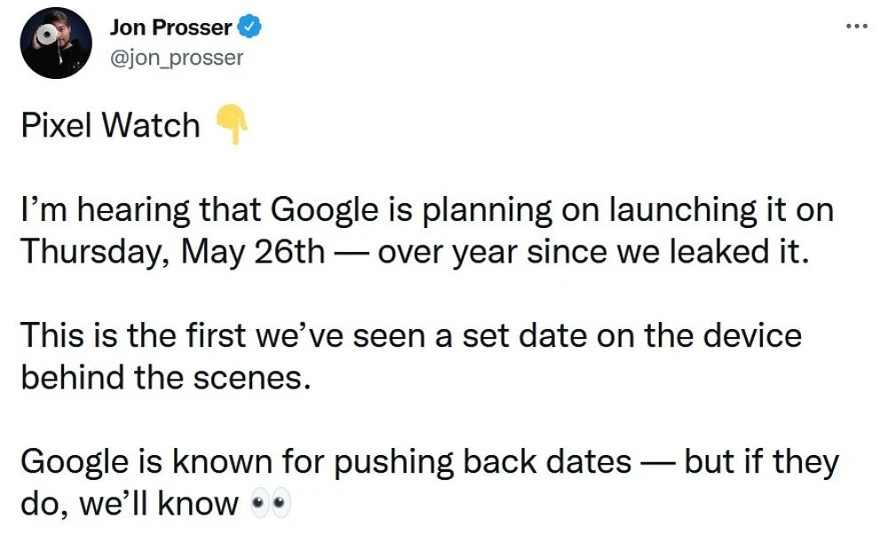 تاریخ معرفی پیکسل واچ گوگل به‌احتمال‌فراوان در خردادماه ۱۴۰۱ خواهد بود